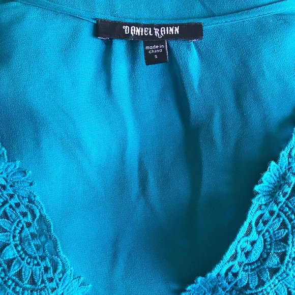 Daniel Rainn Silk Embroidered Peasant Blouse - Picture 7 of 7